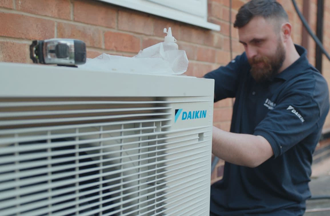 Air source heat pump installation